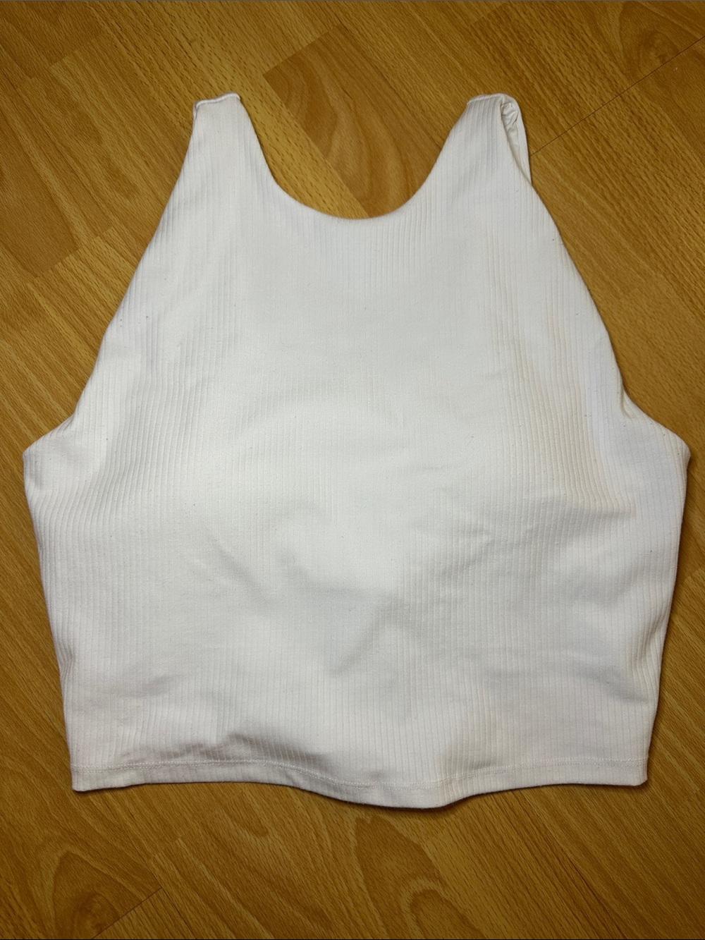 BYLT Ribbed White Ribbed Tank Top Large - Women
